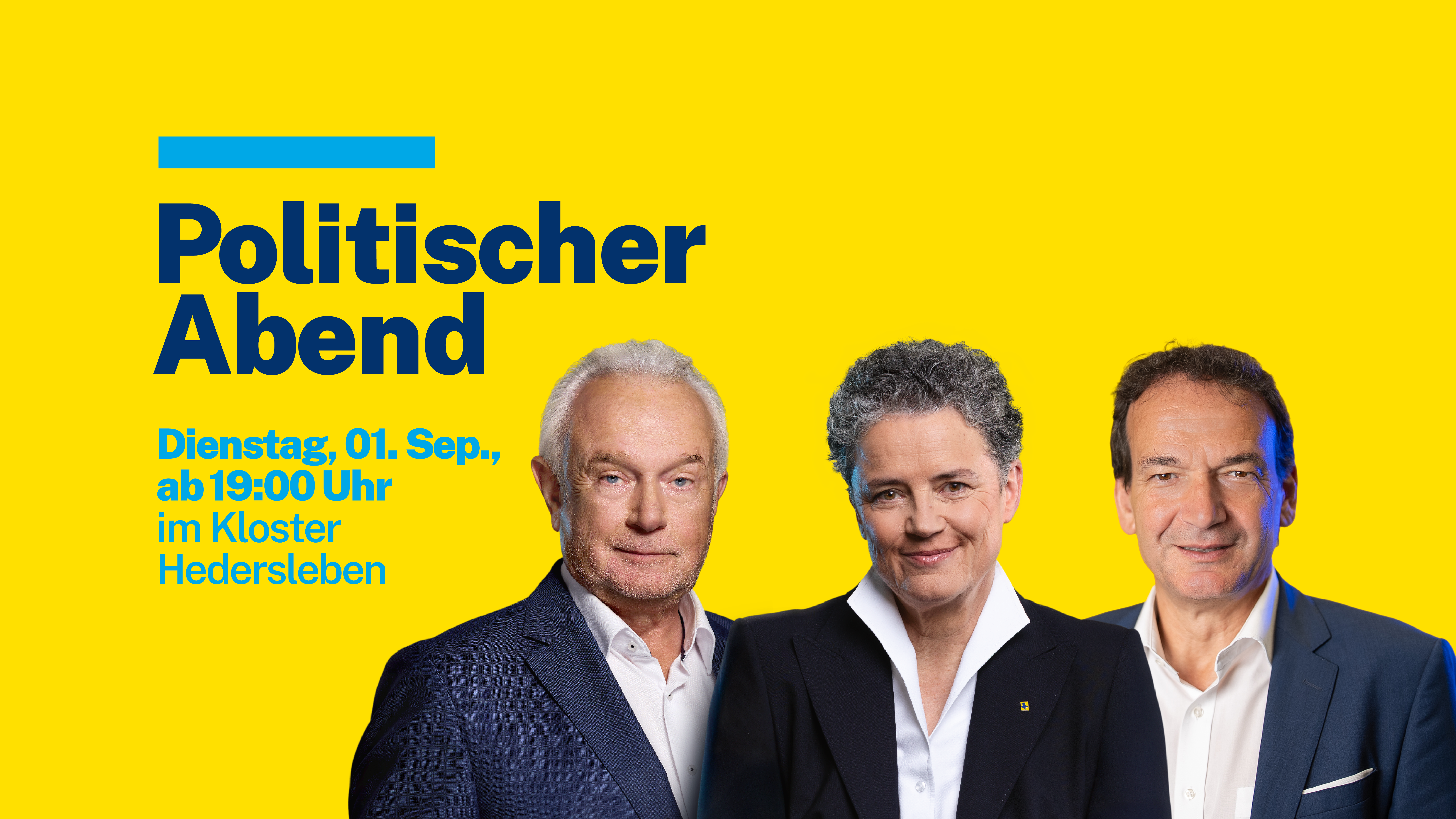 Kubicki, Hüskens und Silbersack beim gemeinsamen politischen Abend ins Kloster Hedersleben